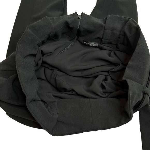 Josie Natori black core crepe paper bag waist pants size 12 - Picture 11 of 15